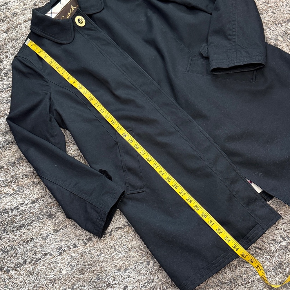 VINTAGE Coach Women's Black Trench Coat sz XL - Picture 7 of 14